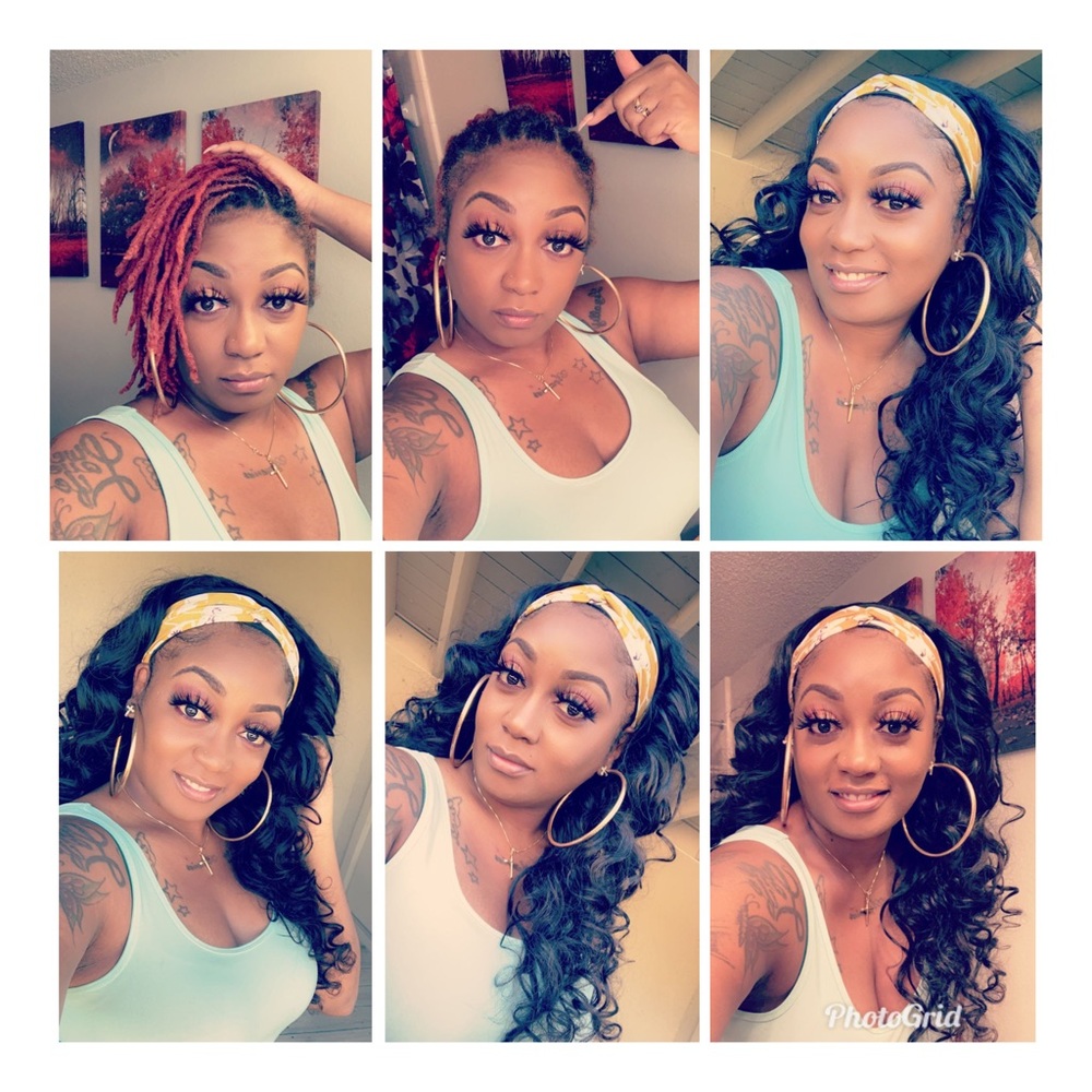 Deep curly headband wig